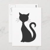 Zwarte kat briefkaart (Voorkant / Achterkant)