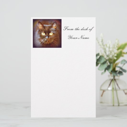 zwarte kat briefpapier (Staand voorkant)