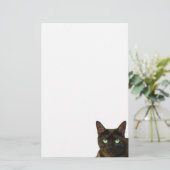 Zwarte kat briefpapier (Staand voorkant)