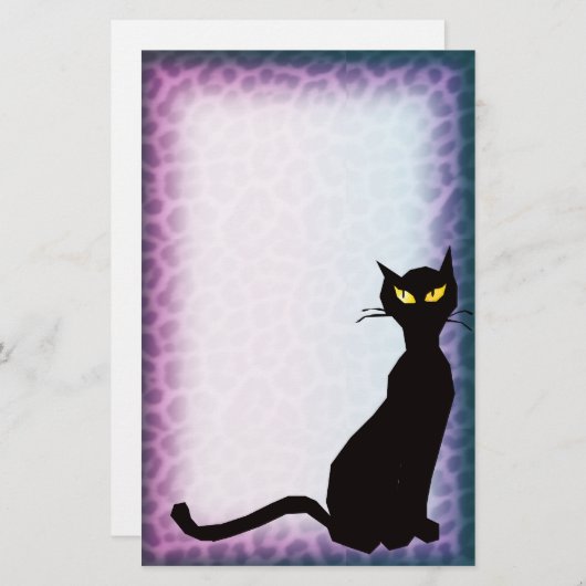 zwarte kat briefpapier (Voorkant / Achterkant)