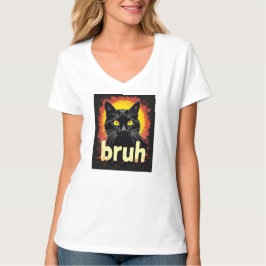Zwarte kat Bruh Meme – Grappige kat T-shirt