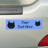 Zwarte kat bumpersticker (Op auto)
