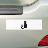 Zwarte kat bumpersticker (Op auto)