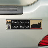Zwarte kat bumpersticker (Op auto)