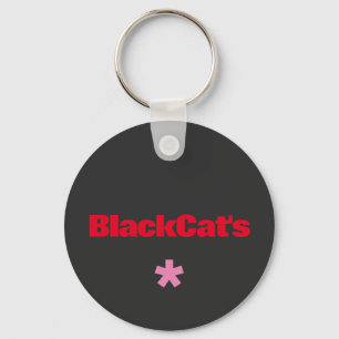 Zwarte kat * Button Sleutelhanger