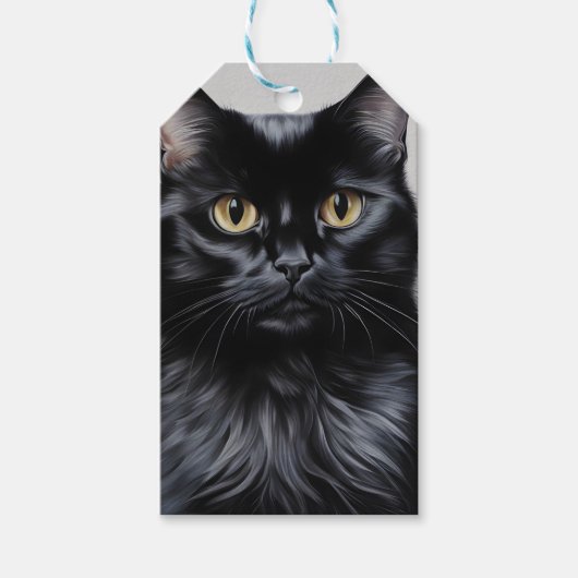 Zwarte kat cadeaulabel (Voorkant)