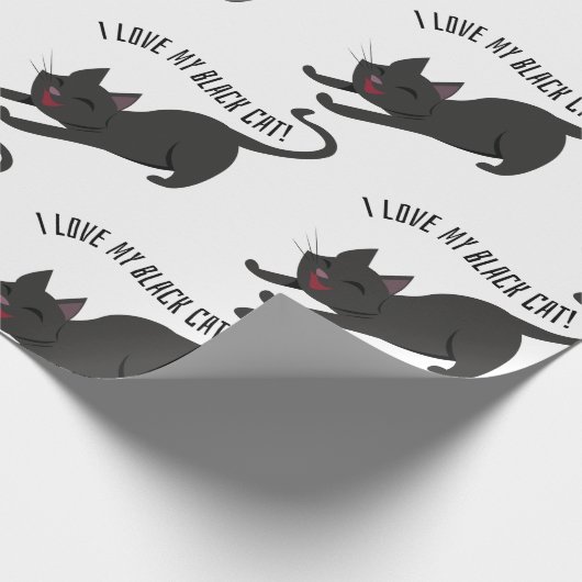 Zwarte kat cadeaupapier (Hoek)