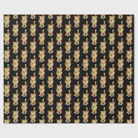 zwarte kat cadeaupapier (Vlak)