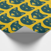 Zwarte kat cadeaupapier (Hoek)