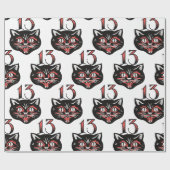 Zwarte kat cadeaupapier (Vlak)