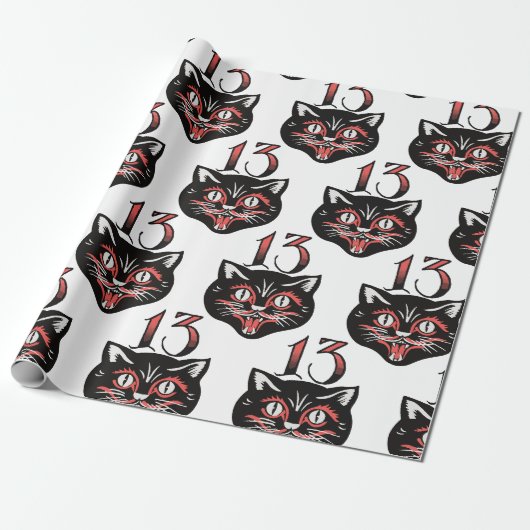 Zwarte kat cadeaupapier (Uitgerold)
