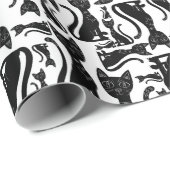 Zwarte kat cadeaupapier (Rol Hoek)