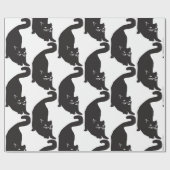 Zwarte kat cadeaupapier (Vlak)