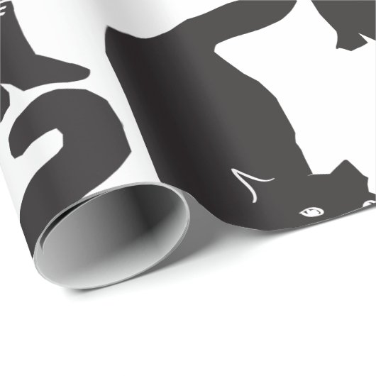 Zwarte kat cadeaupapier (Rol Hoek)