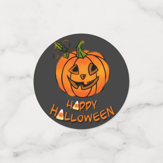 Zwarte kat, Candy maïspatroon, Halloween pompoenen Confetti (Kleine voorkant)