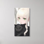 Zwarte Kat Canvas Afdruk (Voorkant)