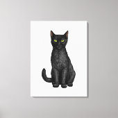 Zwarte kat canvas afdruk (Voorkant)