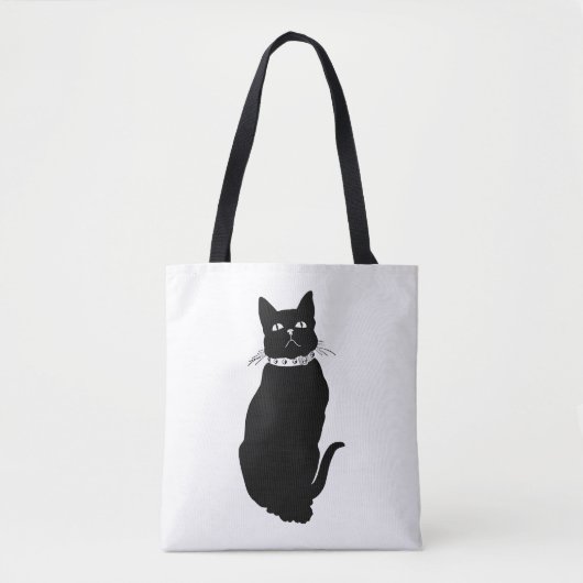  zwarte kat Canvas tas (Voorkant)