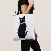  zwarte kat Canvas tas (Dichtbij)