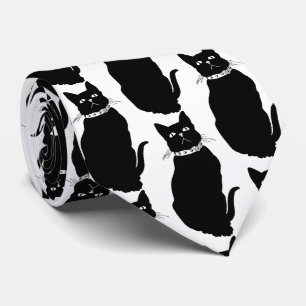 zwarte kat Canvas tas Stropdas