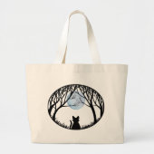 Zwarte kat Canvas tas Vat Cat Grocery Bag Hallowee (Voorkant)