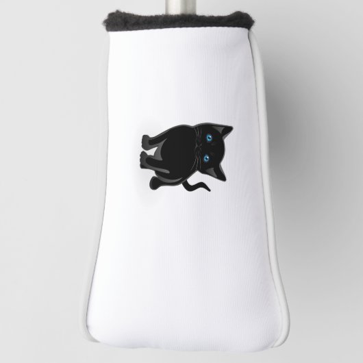Zwarte kat cartoon golfheadcover (Draai 90)