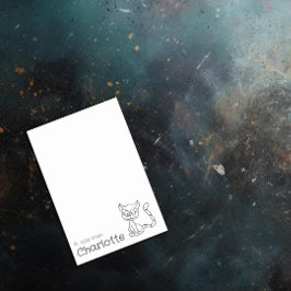 Zwarte kat cartoon naam post-it® notes