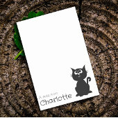 Zwarte kat cartoon naam post-it® notes