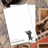 Zwarte kat cartoon naam post-it® notes