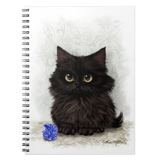 Zwarte Kat Cartoon Notitieboek (Voorkant)