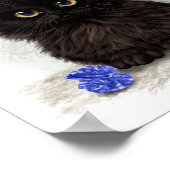 Zwarte Kat Cartoon Poster (Hoek)