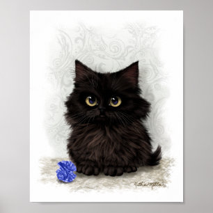 Zwarte Kat Cartoon Poster