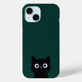 Zwarte kat iPhone 15 case