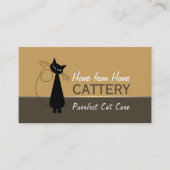 Zwarte Kat, Cattery, Huisdier Boarding Visitekaartje (Voorkant)