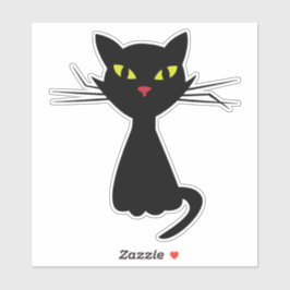 Zwarte kat clipart illustratie sticker