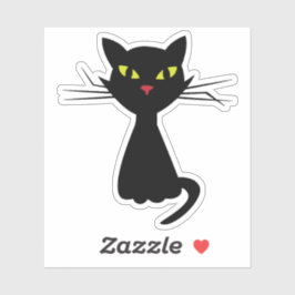 Zwarte kat clipart illustratie sticker