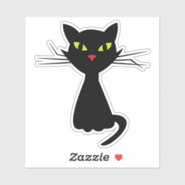 Zwarte kat clipart illustratie sticker