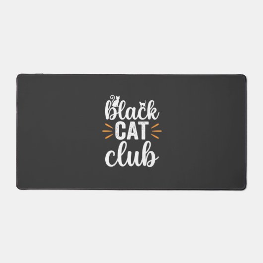 Zwarte Kat Club Halloween Ontwerp Bureaumat (Voorkant)