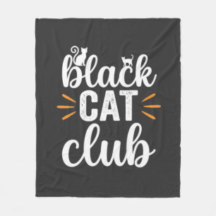 Zwarte Kat Club Halloween Ontwerp Fleece Deken