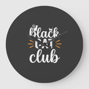 Zwarte Kat Club Halloween Ontwerp Grote Klok