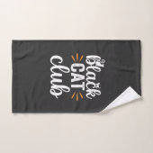 Zwarte Kat Club Halloween Ontwerp Handdoek (Handdoek)