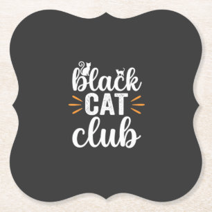 Zwarte Kat Club Halloween Ontwerp Kartonnen Onderzetters