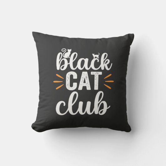 Zwarte Kat Club Halloween Ontwerp Kussen (Voorkant)