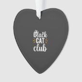 Zwarte Kat Club Halloween Ontwerp Ornament (voorkant)