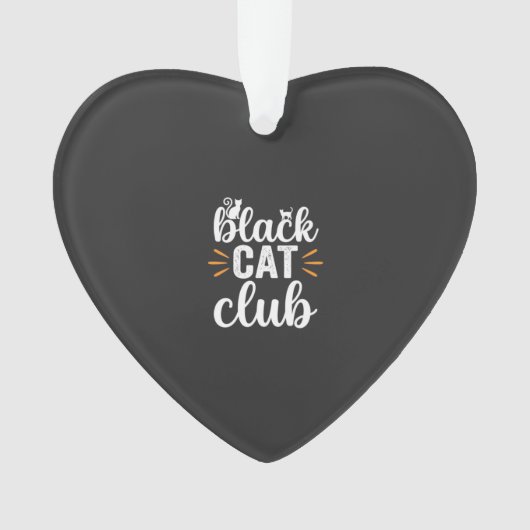 Zwarte Kat Club Halloween Ontwerp Ornament (voorkant)