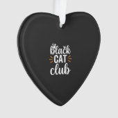 Zwarte Kat Club Halloween Ontwerp Ornament (voorkant)