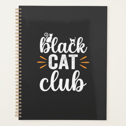Zwarte Kat Club Halloween Ontwerp Planner (Voorkant)