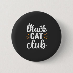 Zwarte Kat Club Halloween Ontwerp Ronde Button 5,7 Cm