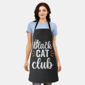 Zwarte Kat Club Halloween Ontwerp Schort (Gedragen)