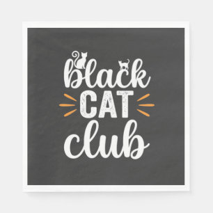 Zwarte Kat Club Halloween Ontwerp Servet